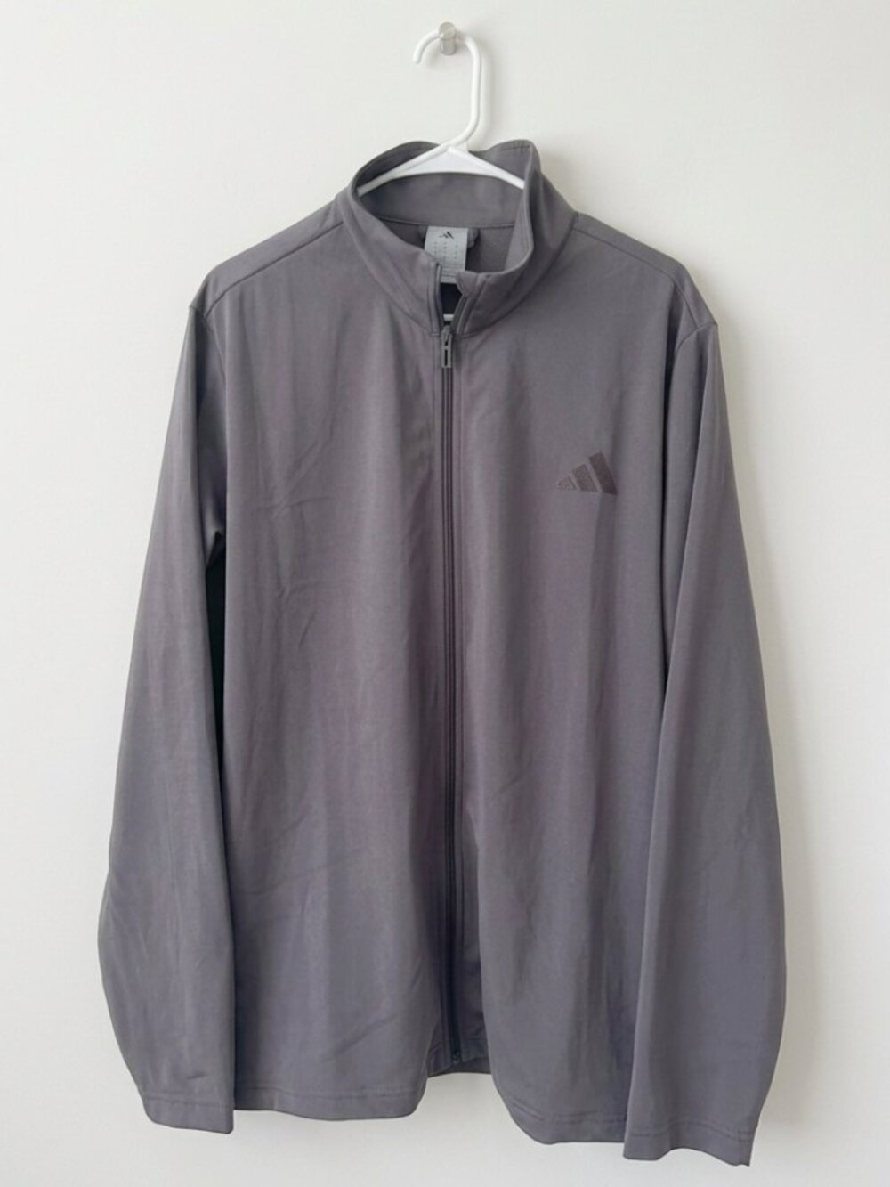 Adidas Men's Tricot Full-Zip Track Jacket - Gray Strata Size L